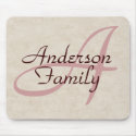 Monogram Beige (Family) Mousepad by mzlisa Monogram Beige (Family) Mousepad