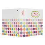 Monogram binders, colorful polka dots