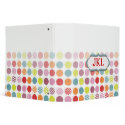 Monogram binders, colorful polka dots