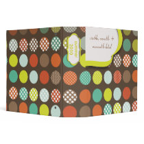 Monogram binders, colorful polka dots by fine_stationery Monogram binders, colorful polka dots
