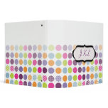 Monogram binders, colorful polka dots