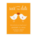 Monogram Birds Save The Date Card Post Card