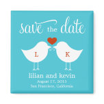 Monogram Birds Save The Date Magnet magnets