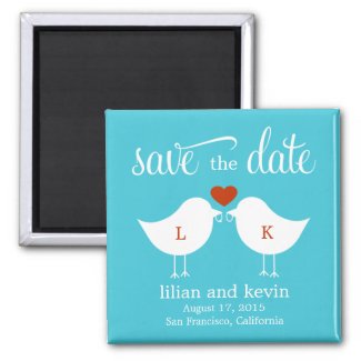 Monogram Birds Save The Date Magnet Magnets
