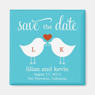 Monogram Birds Save The Date Magnet Magnets