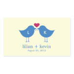 Monogram Birds Wedding Favor Tags business cards