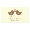 Monogram Birds Wedding Favor Tags - Latte Business Cards