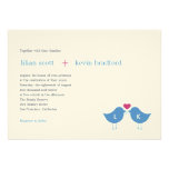 Monogram Birds Wedding Invitation