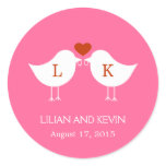 Monogram Birds Wedding or Bridal Shower Sticker stickers