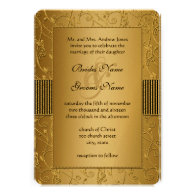 Monogram Black and Gold Swirl Wedding Personalized Invitations