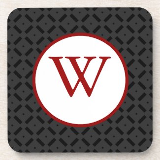 Monogram Black and Red Coasters