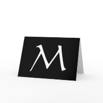 Monogram Black and White Blank Note Card by epclarke Monogram Black and White Blank Note Card