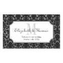 Monogram black damask frame out of town gift bag sticker