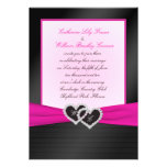 Monogram Black FAUX Satin Pleats with Pink Invite
