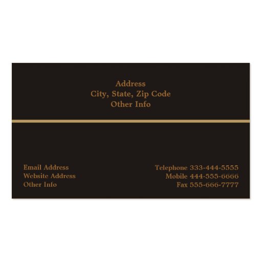 Monogram Black & Gold Business Card (back side)