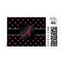 Monogram Black pink diamonds Postage