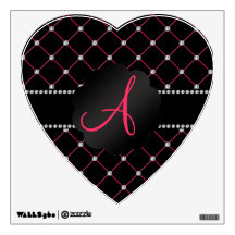 Monogram Black pink diamonds Wall Graphic