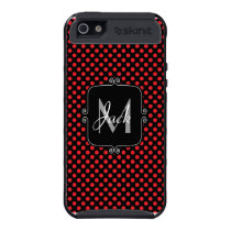 Monogram Black/Red Polka Dot Skinit iPhone 5 Cover