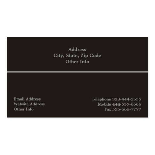 Monogram Black & Silver Business Card (back side)