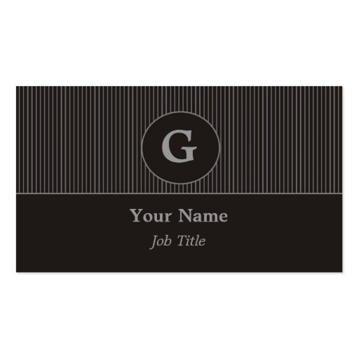 Monogram Black & Silver Business Card (front side)