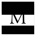 Monogram Black White Pink Wall Art Canvas posters