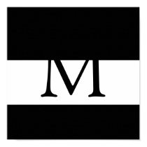 Monogram Black White Pink Wall Art Canvas posters
