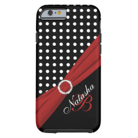 Monogram Black White Red Polka Dots iPhone 6 case