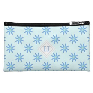 Monogram: Blue and Green Daisy Bagettes Bag Cosmetics Bags