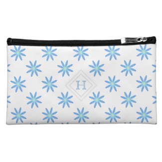 Monogram: Blue and Green Daisy Bagettes Bag Cosmetic Bags