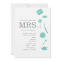 Monogram Blue Bridal Shower Invitations invitation