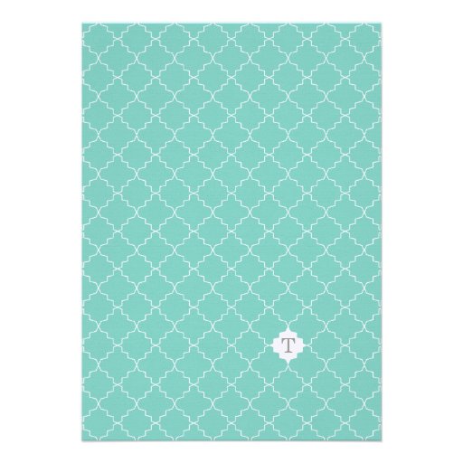 Monogram Blue Bridal Shower Invitations