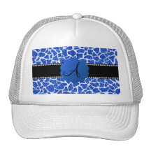 Monogram blue glitter giraffe print mesh hats