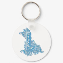 MONOGRAM BLUE L keychains