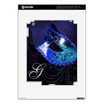 Monogram Blue Masquerade Mask Ipad Skin