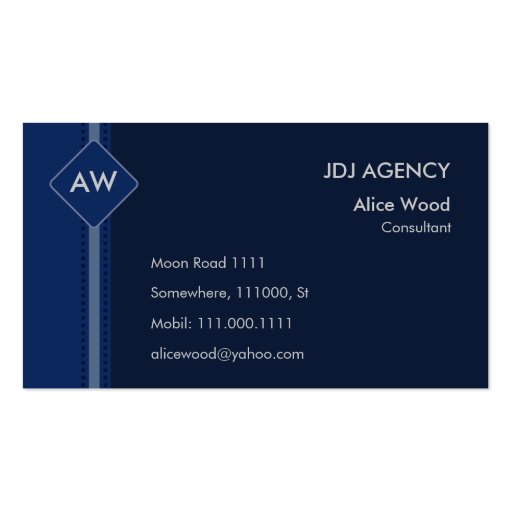 Monogram Business Card (front side)