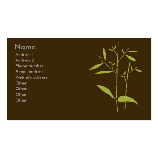 Monogram Business Card - Bamboo (front side)