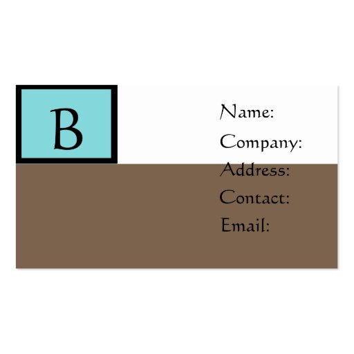 Monogram business cards-classy (front side)