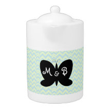 Monogram Butterfly Kisses Teapot