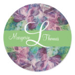 Monogram Butterfly Wedding Initial Envelope Seals Round Sticker