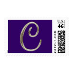 Monogram C “Antique Silver” Postage Stamp