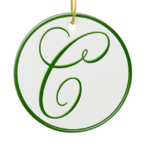 Monogram C in bright green ornaments