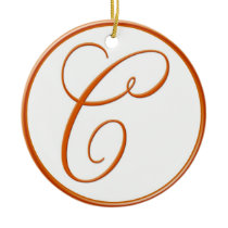 Monogram C in bright orange ornaments