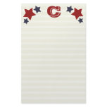 Monogram C / Initial C Stars & Stripes Stationery