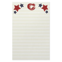 Monogram C / Initial C Stars & Stripes Stationery