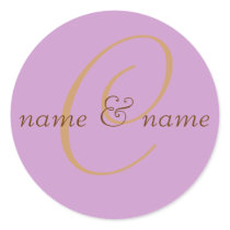 monogram "C" label - personalize names stickers