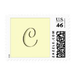 Monogram C Wedding Ivory Cream Postage Stamp