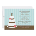 Monogram Cake Bridal Shower Invitation - Blue