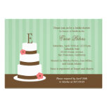 Monogram Cake Bridal Shower Invitation - Green invitations
