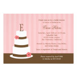 Monogram Cake Bridal Shower Invitation - Pink