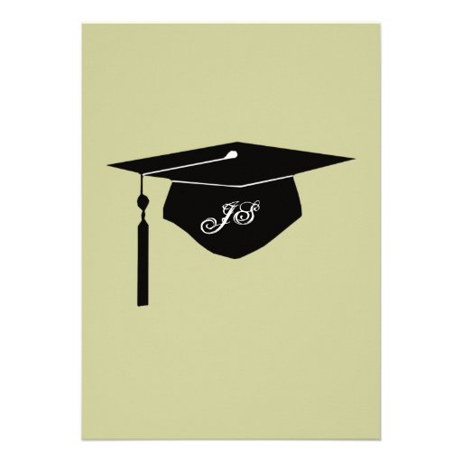 Monogram Camouflage Graduation Party Invitation